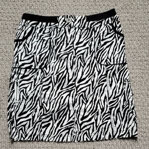Chico's Black and White Zebra Mini Skirt